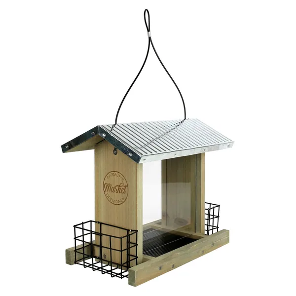 Natures Way 3qt Hopper Feeder w/ Suet Cages Weathered Galvanized