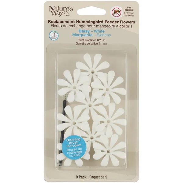 Natures Way Hummingbird Replacement Flowers w/ Cleaning Brush White Daisy