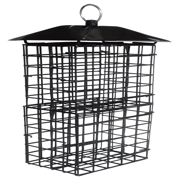 Natures Way Metal Suet Cage Bird Feeder w/ Roof 4 Cake Black