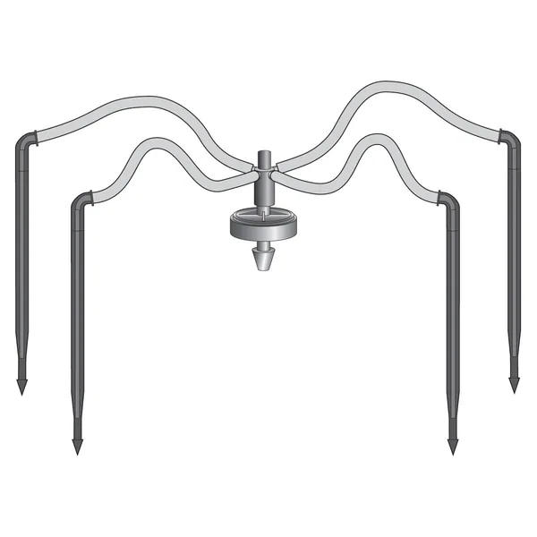 Netafim NET 18"/30" 4-Way Flat MOD Manifold Assembly Angle Arrow Dripper w/ Super Flex UV White PE Tubing 25/Bag