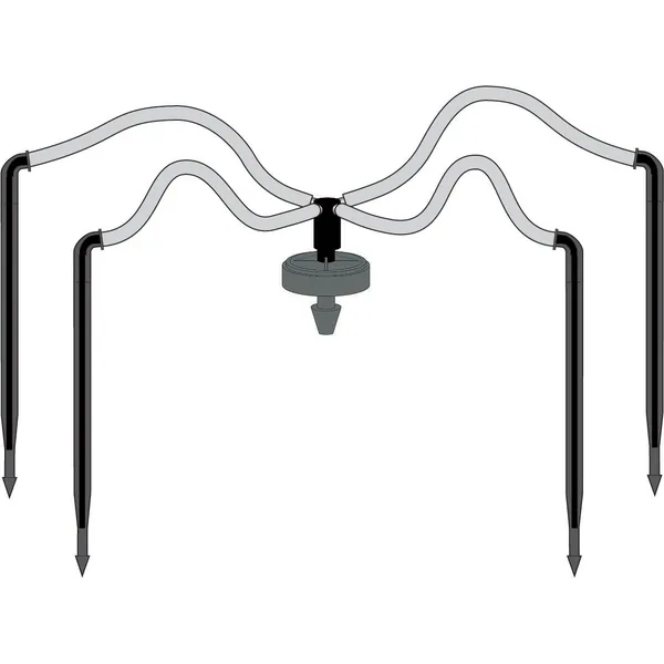 Netafim NET 24" 4-Way Flat MOD Manifold Assembly Short Angle Arrow Dripper w/ Super Flex UV White PE Tubing 25/Bag