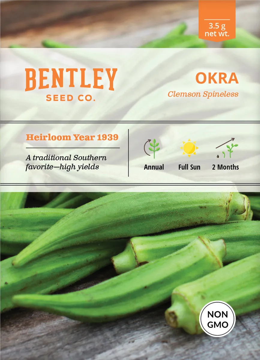 Okra, Clemson Spineless 1/2oz - Image 2