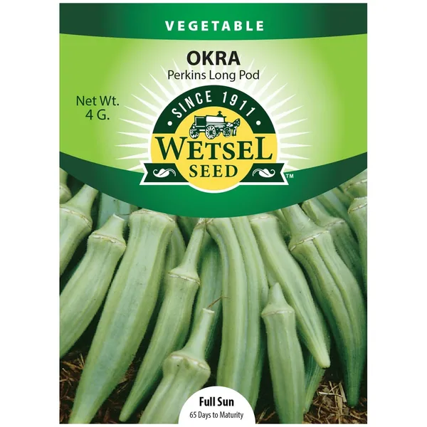Okra, Perkins Long Pod 4 Grams