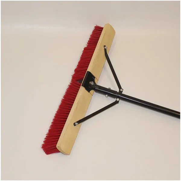 Organic Tool 24" Coarse Synthetic Push Broom with 60" Handle - Image 2