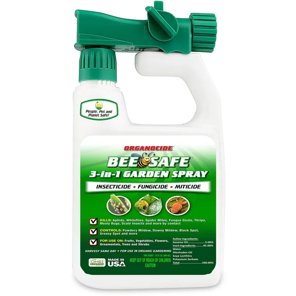 Organocide 32oz Bee Safe 3-in-1 Garden Spray Concentrate Hose End Ready to Spray