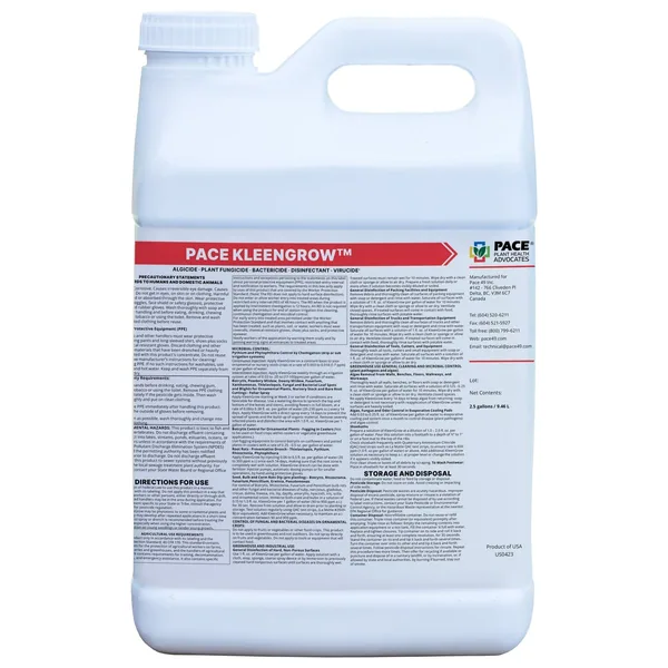 Pace Kleengrow 2.5Gl ( Didecyl dimethyl ammonium chloride ) — Case of 2