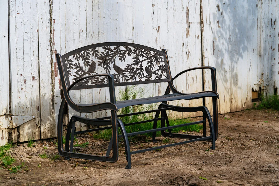 Painted Sky Glider Bench Cardinal Iron - Image 2