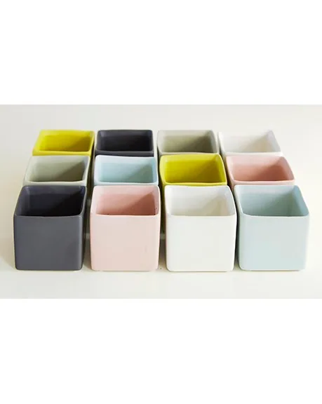 Palm Spring 4.5"x3.5" Cube Cashe Pot