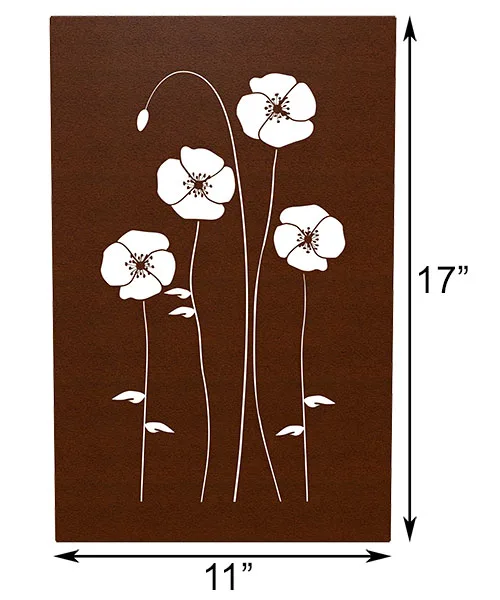 Panacea 11x17" Engraved Rust Botanic Wall Decor - Image 2