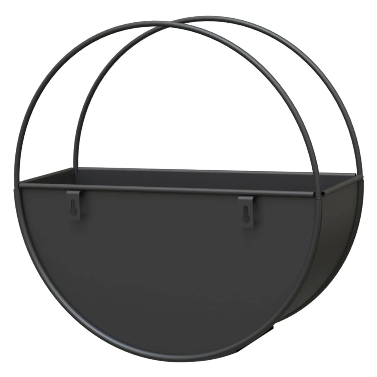 Panacea 14" Modern Farmhouse Round Metal Wall and Table Planter Matte Black - Image 2