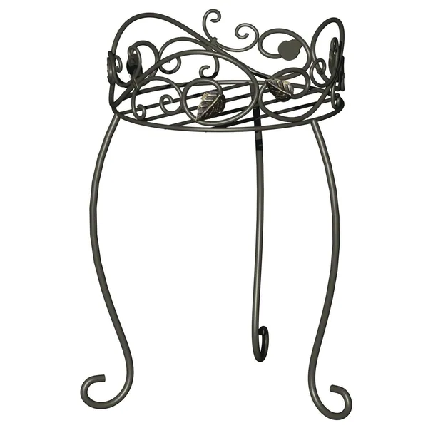 Panacea 16.5" Plant Stand Scroll & Ivy Black Brushed Bronz