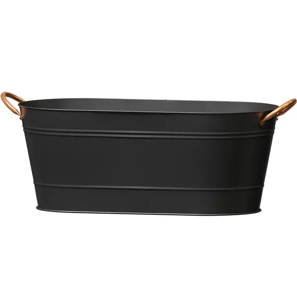 Panacea 16" Modern Farmhouse Oval Washtub Planter Matte Black - Image 2