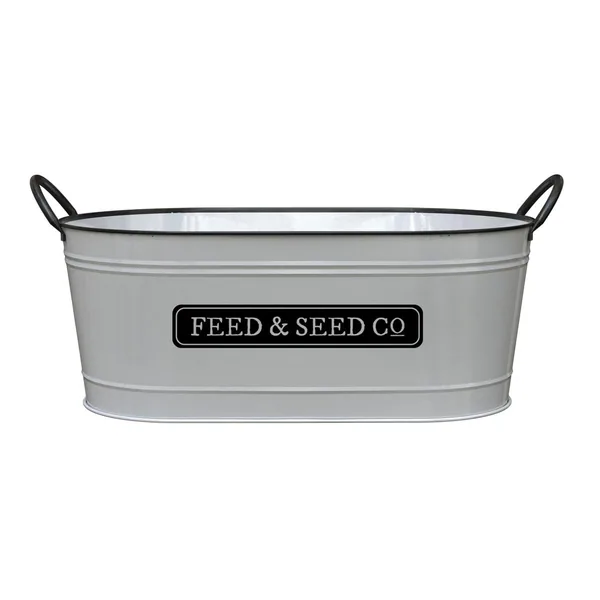 Panacea 16" Oval Feed & Seed Planter White