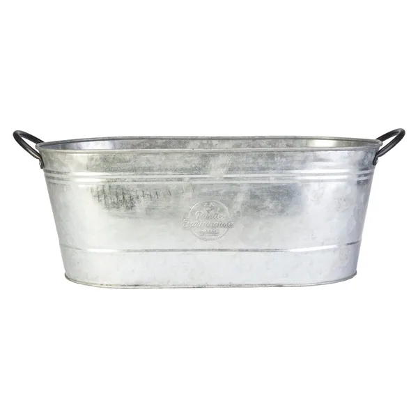 Panacea 16" Oval Washtub Planter Aged Galvanized