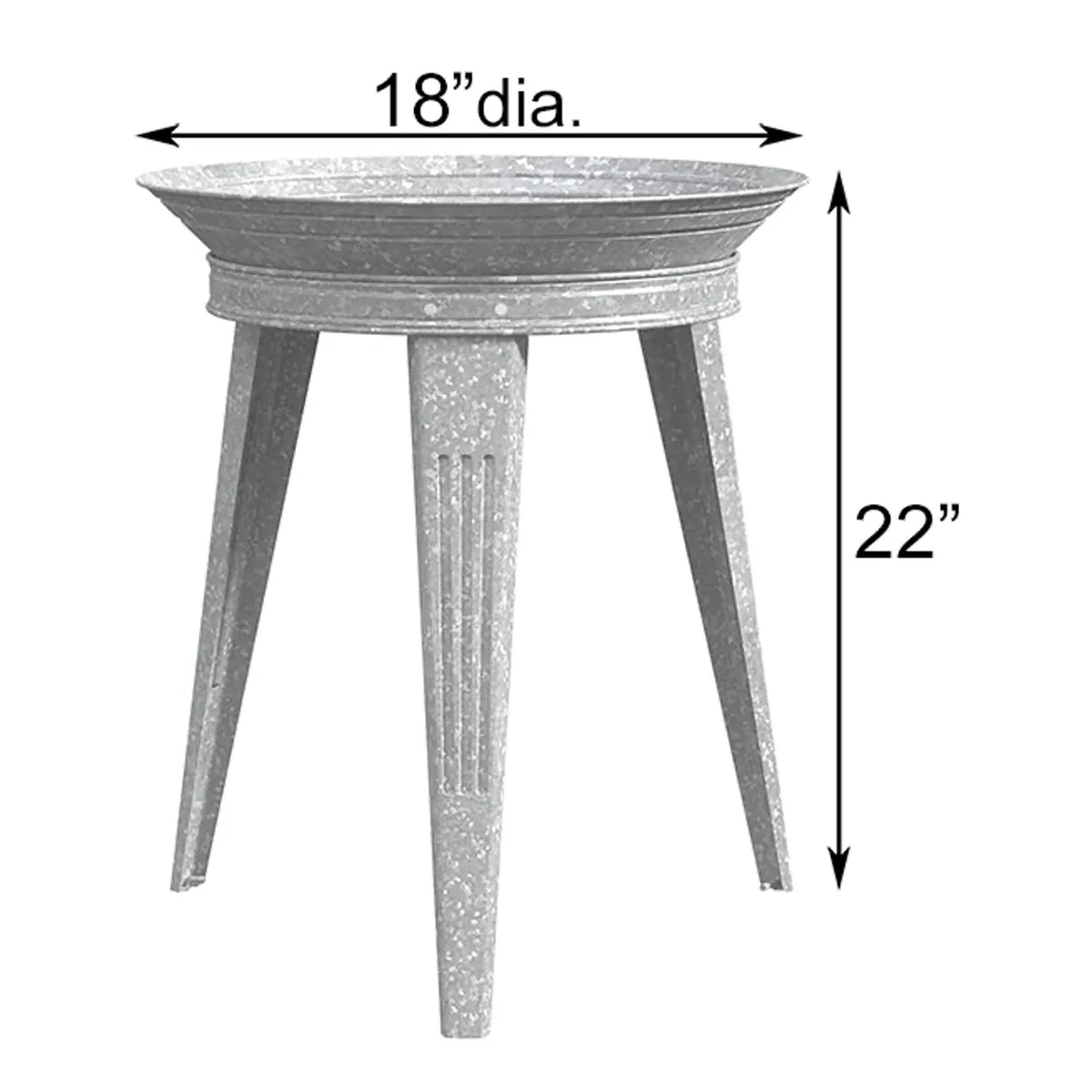 Panacea 18" Galvanized BirdBath With Stand - Image 2