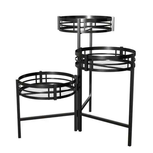 Panacea 20" Mission 3 Tier Folding Plant Stand Black - Image 2