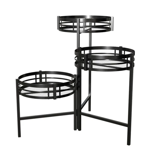 Panacea 20" Mission 3 Tier Folding Plant Stand Black