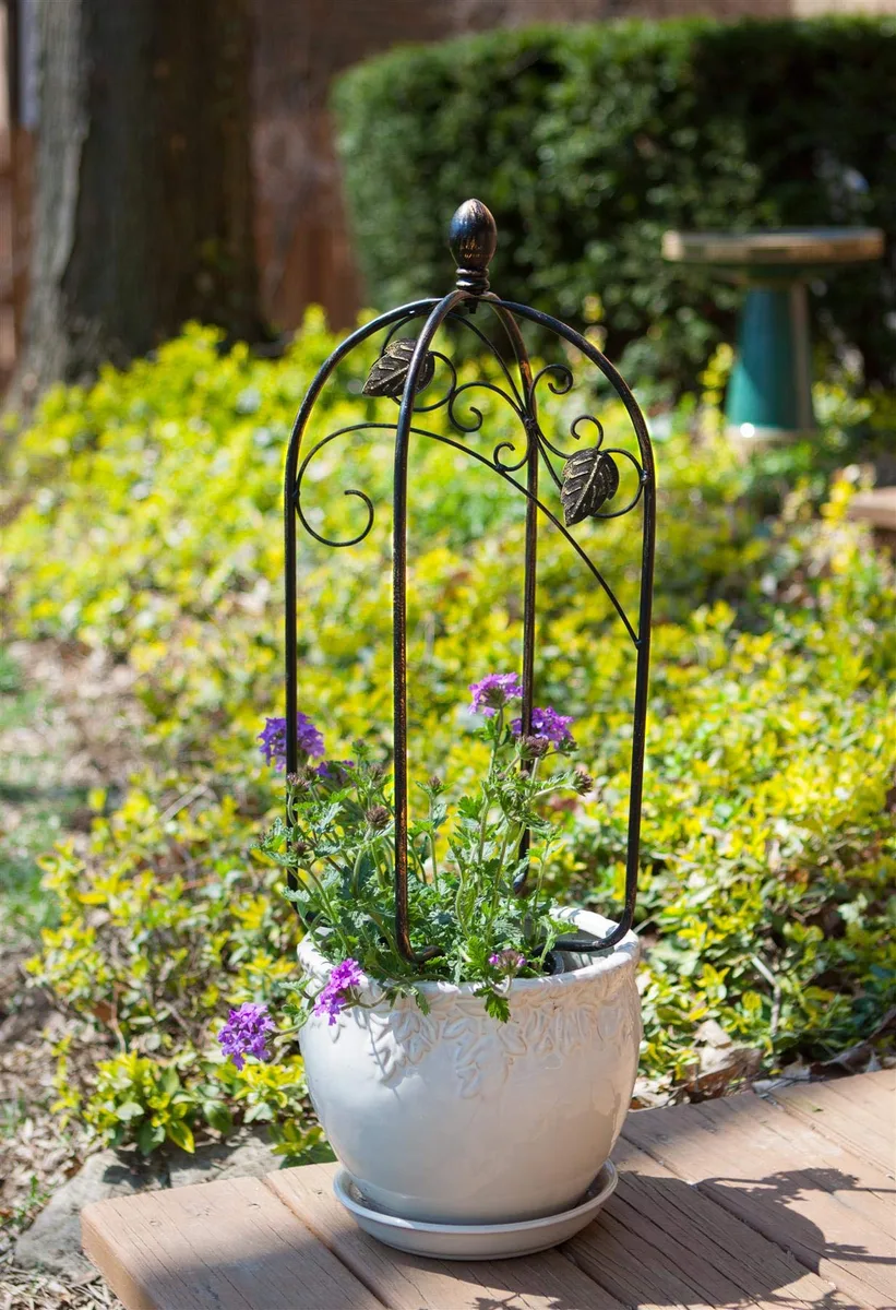 Panacea 24" Trellis Top Scroll & Ivy Pot Topper - Image 2