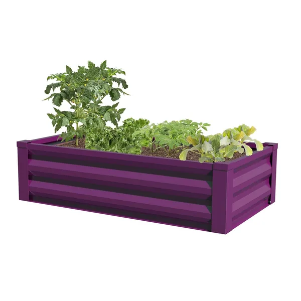 Panacea 47x26x12H Raised Ground Planter Eggplant