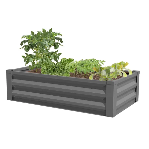 Panacea 47x26x12H Raised Ground Planter Iron