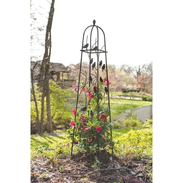 Panacea 64" Perching Birds Obelisk Black - Image 2