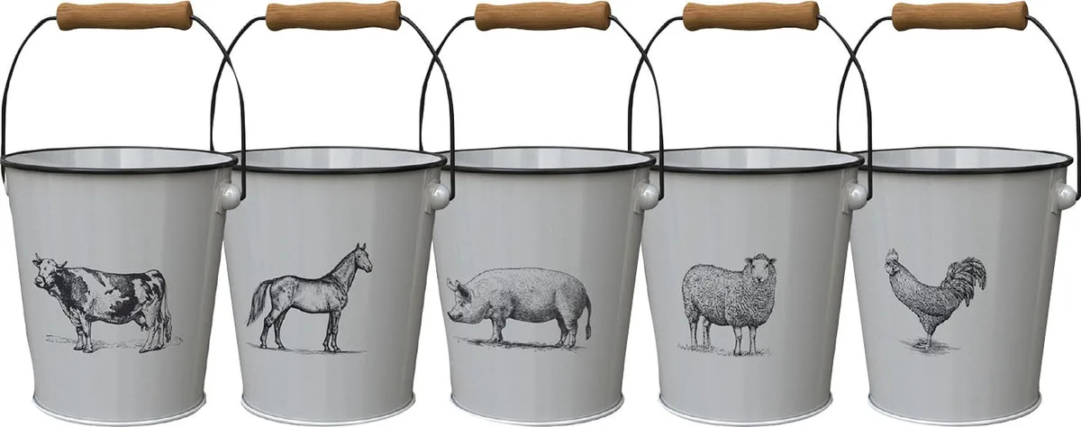 Panacea 7.5" Milkhouse Farm Animal Bucket Planter - Image 2