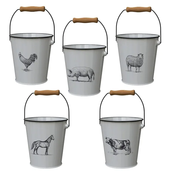 Panacea 7.5" Milkhouse Farm Animal Bucket Planter