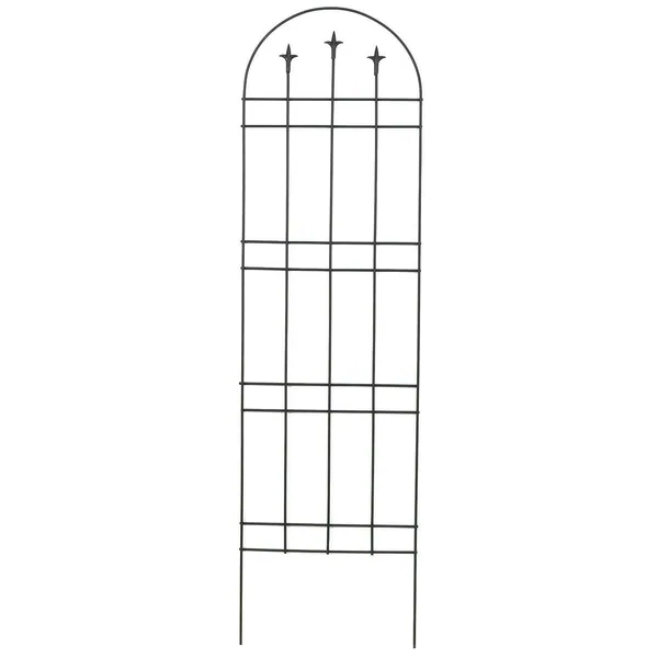 Panacea 72" Black Arch Trellis With Finials