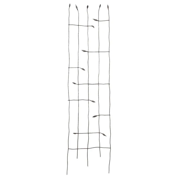 Panacea 72" Black Forged Twig Trellis With Leaves
