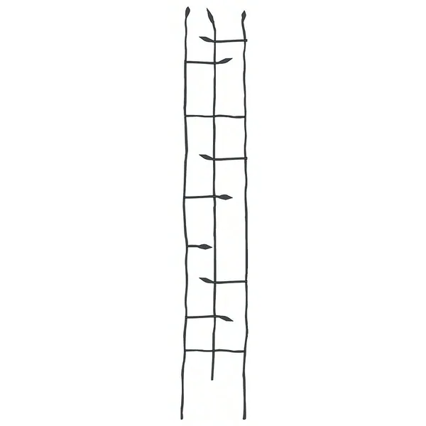 Panacea 72" Narrow Forged Twig Trellis With Leaves