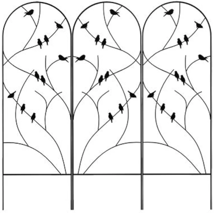 Panacea 72" Perched Bird Trellis Black - Image 2
