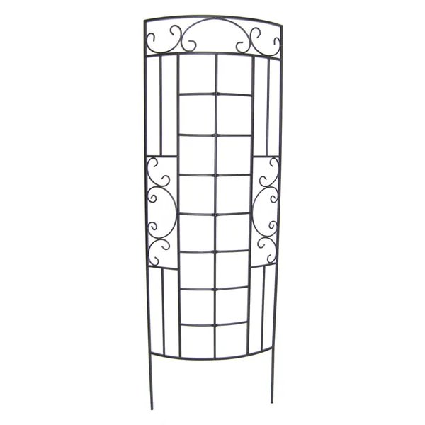 Panacea 72" Romantic Curved Trellis Black
