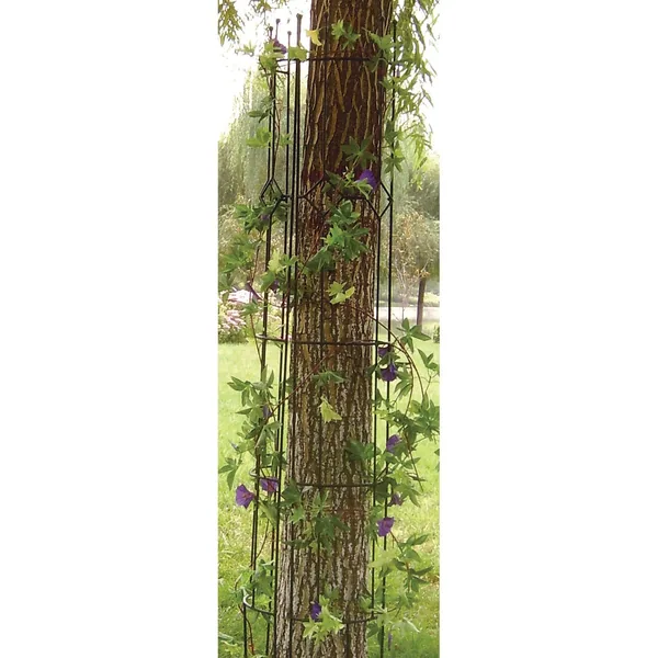 Panacea 72"x10" Semi Round Art & Crafts Trellis Black