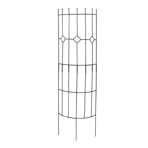 Panacea 72"x20" Semi Round Arts & Crafts Trellis Black