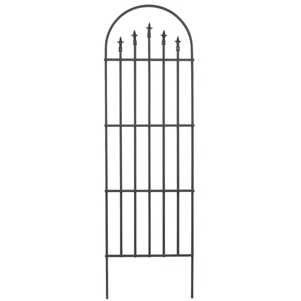 Panacea 80" Black French Arch Trellis With Finials