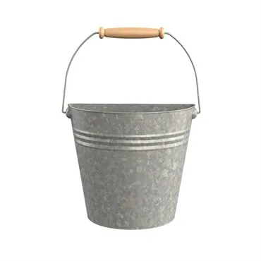 Panacea Aged Galvanized Half Rnd Wall Buckets Wood Handle