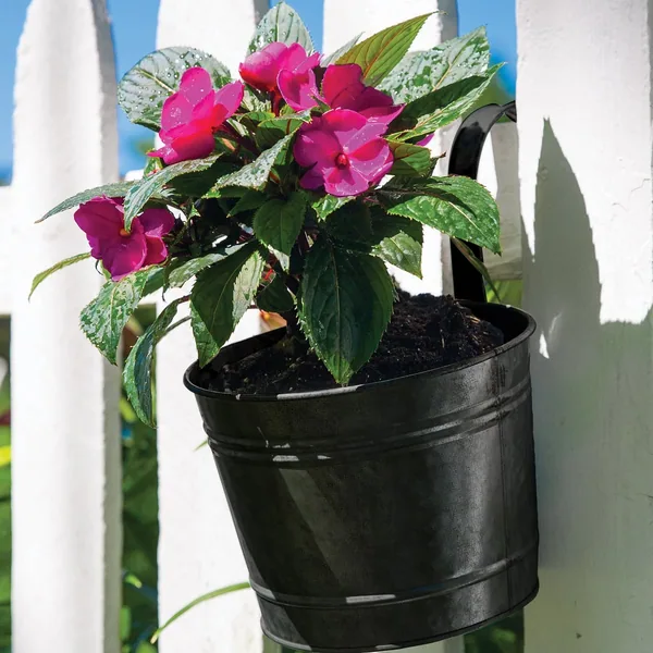 Panacea Over the Rail Metal Planter Matte Black