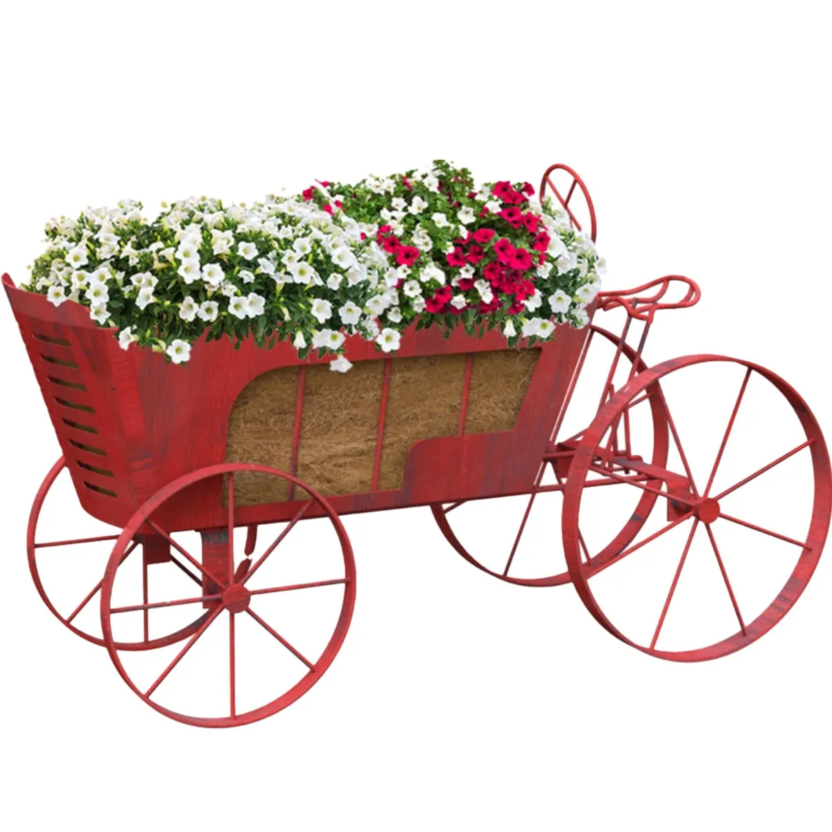 Panacea Vintage Tractor Planter with Moving Wheels and Sewn in Poly Coco Liner - Image 2