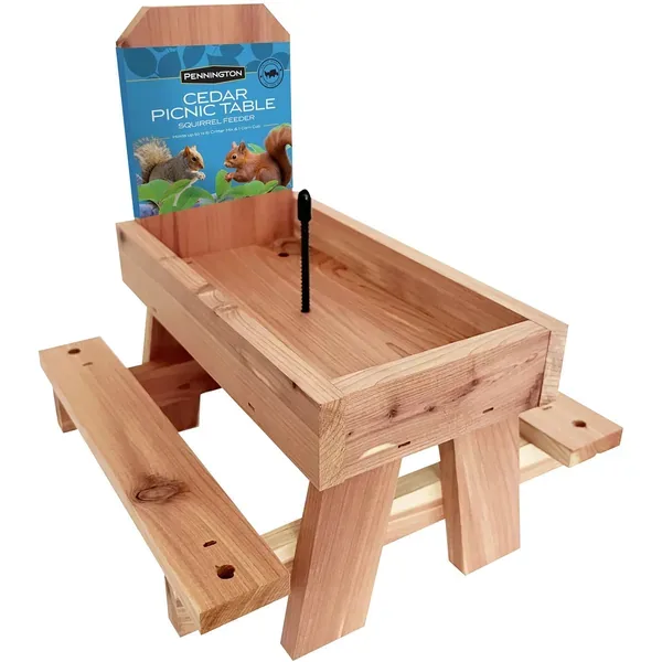 Pennington Cedar Picnic Table Squirrel Feeder - Image 2