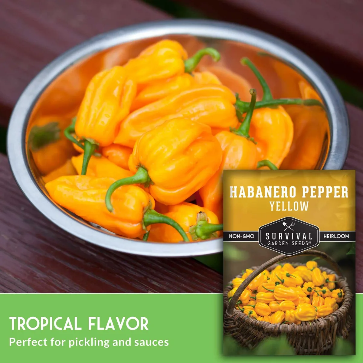Peppers, Habanero Yellow 100 Seed Count - Image 2