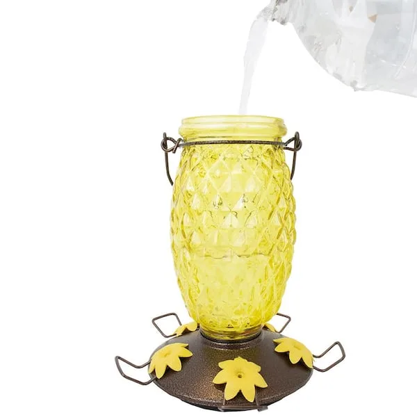 Perky Pet 28oz Pineapple Glass Top Fill Hummingbird Feeder - Image 2