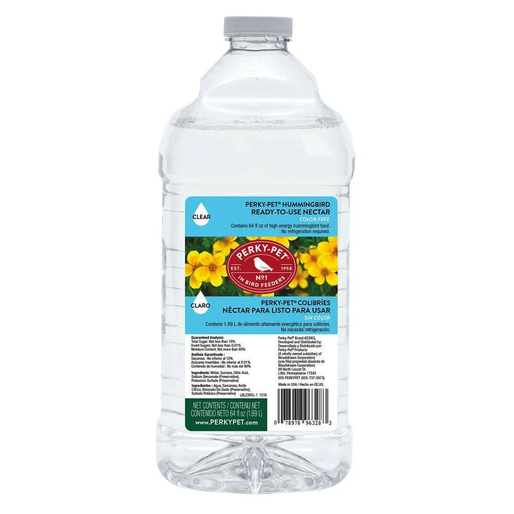 Perky Pet 64oz Hummingbird Nectar Clear 15% Sugar RTU - Image 2