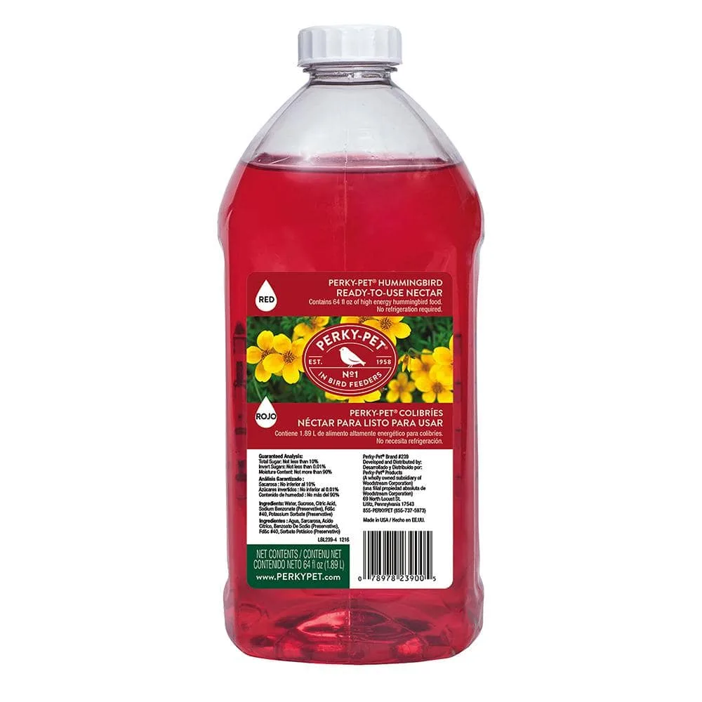 Perky Pet 64oz Hummingbird Nectar Red 15% Sugar RTU - Image 2