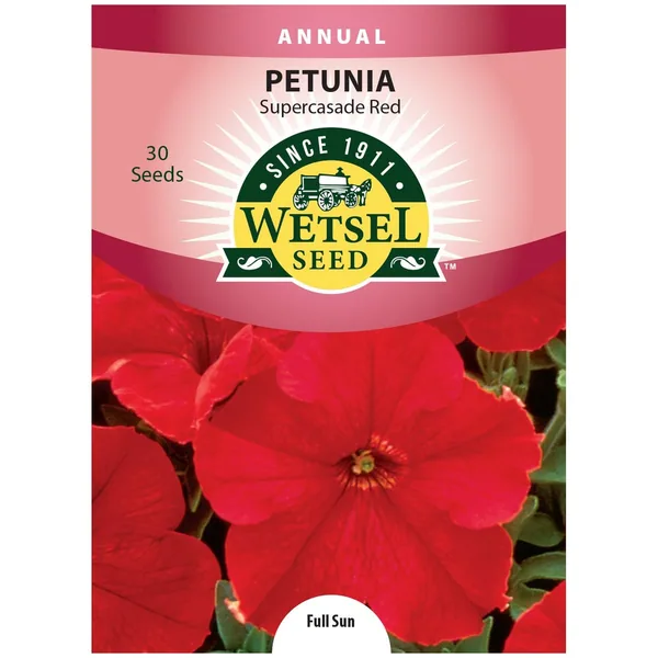 Petunia, Red Supercascade 30 Seed Count