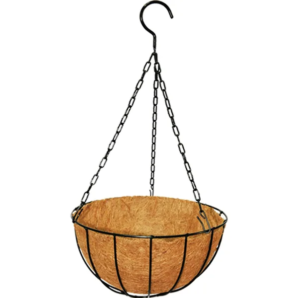 PlantBest 12"/30cm Metal Hanging Basket With Coir Liner