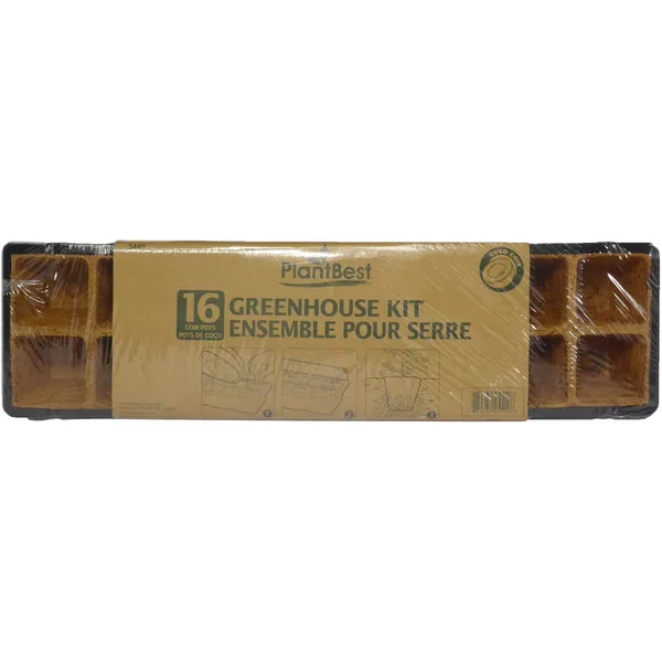 PlantBest 16 Coconut Coir Pot Greenhouse Kit