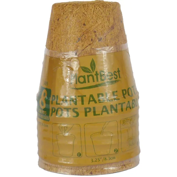 PlantBest 3.00" Biodegradable Coconut Coir Pot - 8 Pk