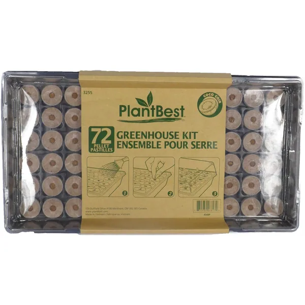 PlantBest 72 x 35mm Coconut Coir Pellet Greenhouse Kit