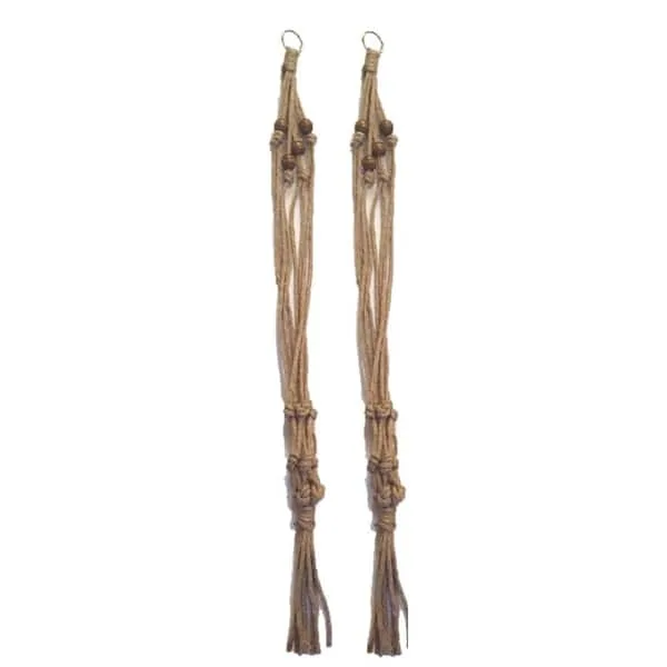 Primitive 36" Brown Colored Jute Hanger - Image 2