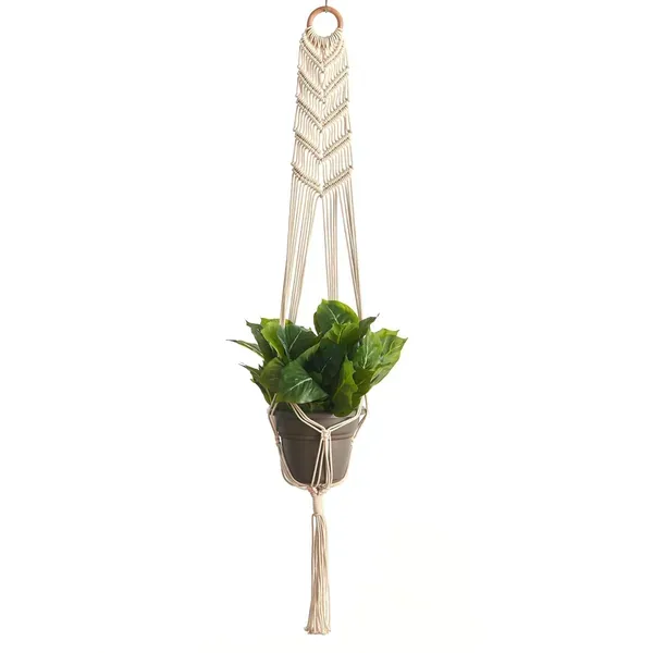 Primitive 48" Macrame Plant Hammock Assorted - Image 2